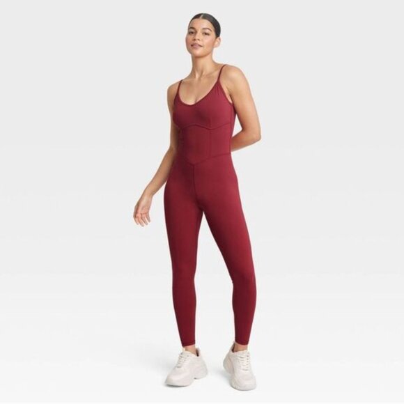 Joy Lab Jumpsuit Burgundy - Picture 1 of 4